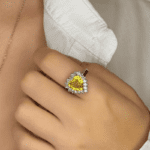 Anel Coração Princess Citrino Cravejado