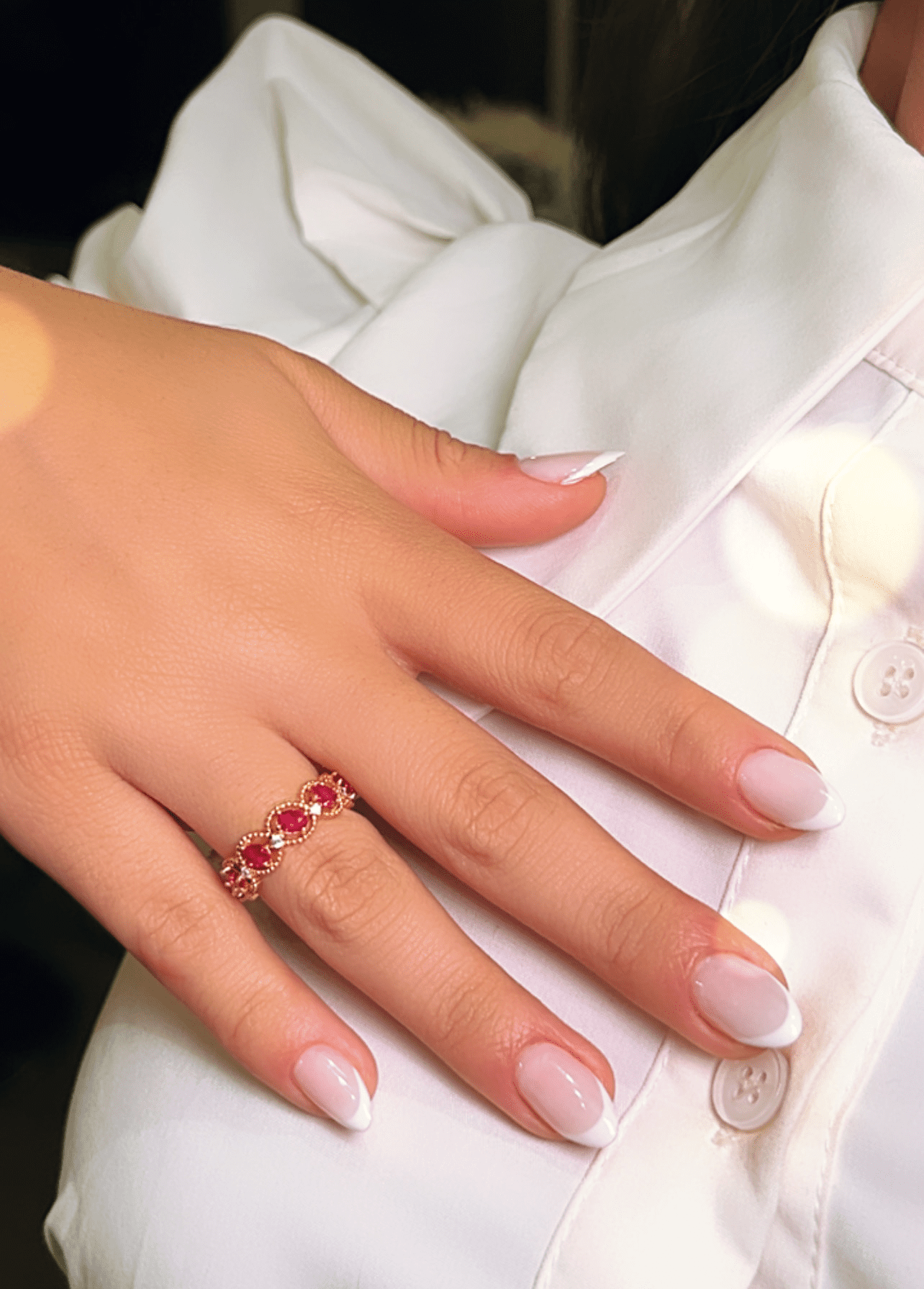 Anel Aparador Essence Rosé 18K