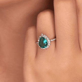 Anel Riviera Gota Turmalina Cravejado