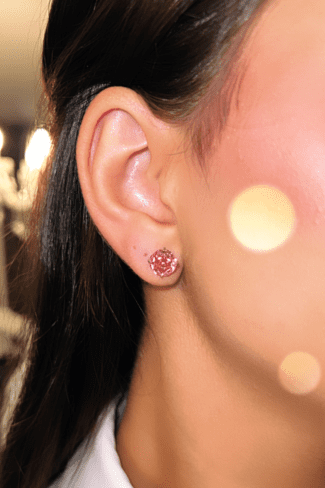 Brinco Ponto de Luz Rosé Pink