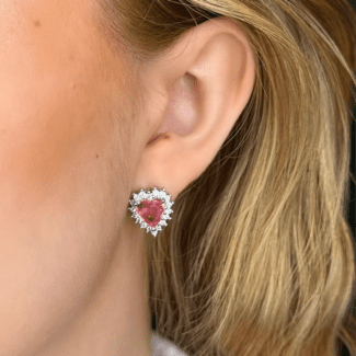 Brinco coração princess pink