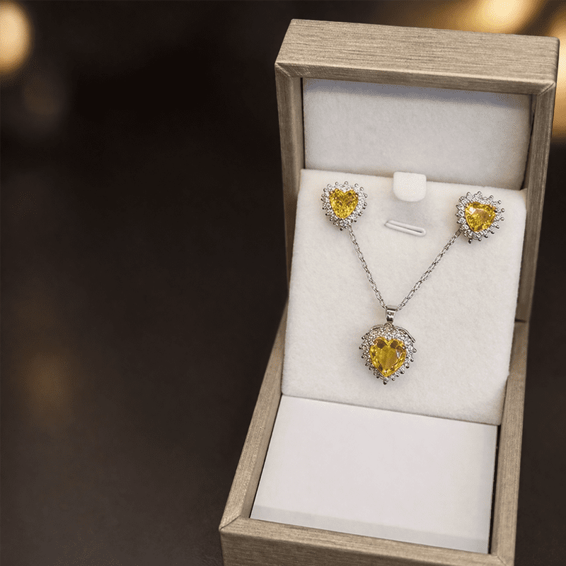 Conjunto-Coracao-Citrino Conjunto Coração Citrino