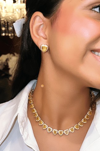 Conjunto Imperial Hearts Citrino 18K