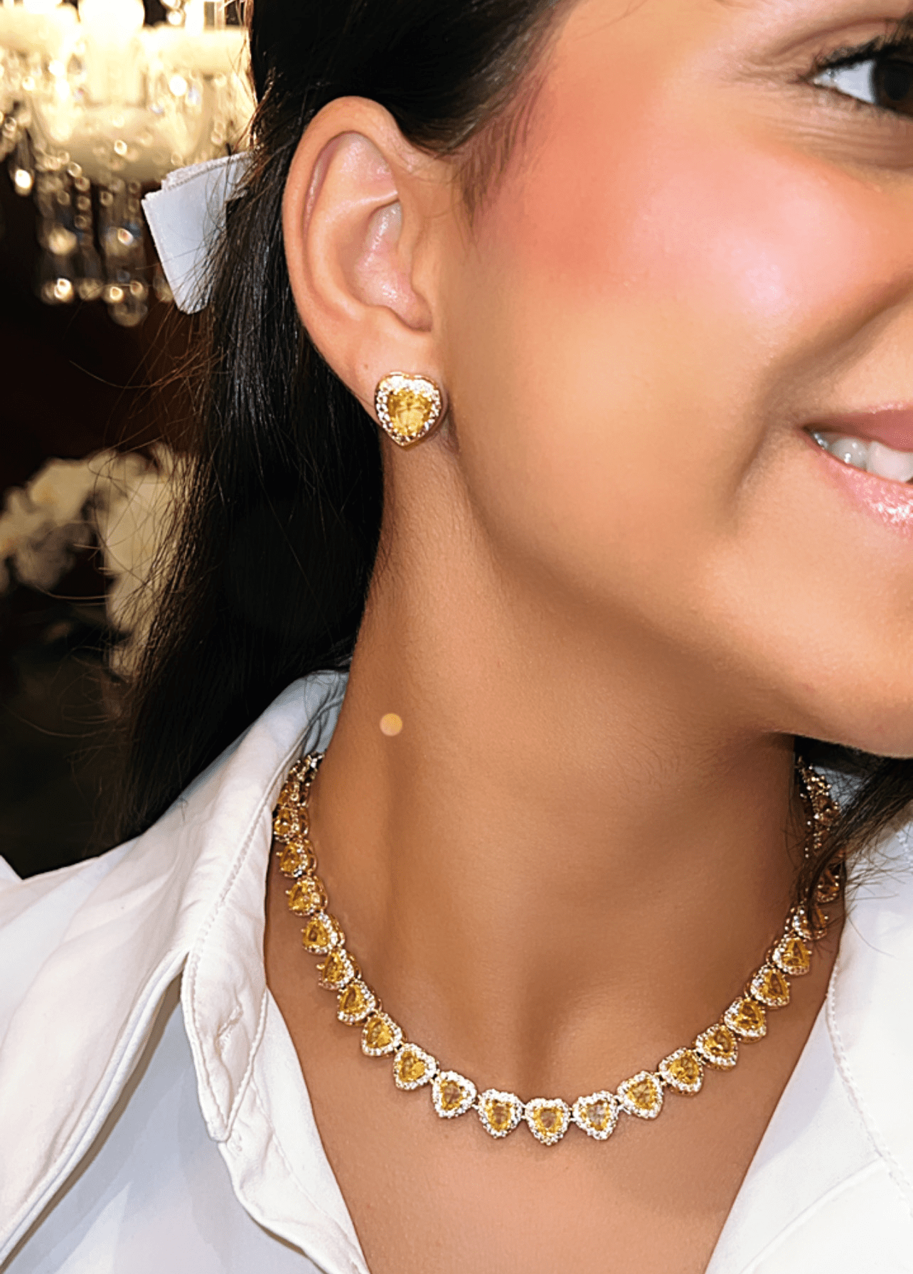Conjunto Imperial Hearts Citrino 18K Conjunto Imperial Hearts Citrino 18K