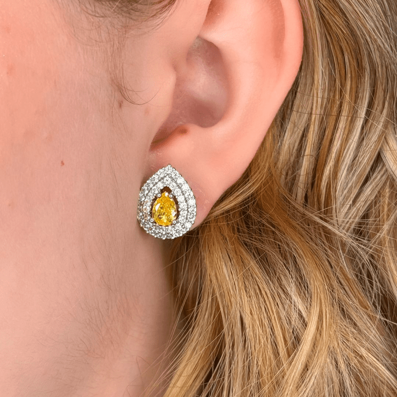 brinco gota citrino Brinco Gota Solar Citrino