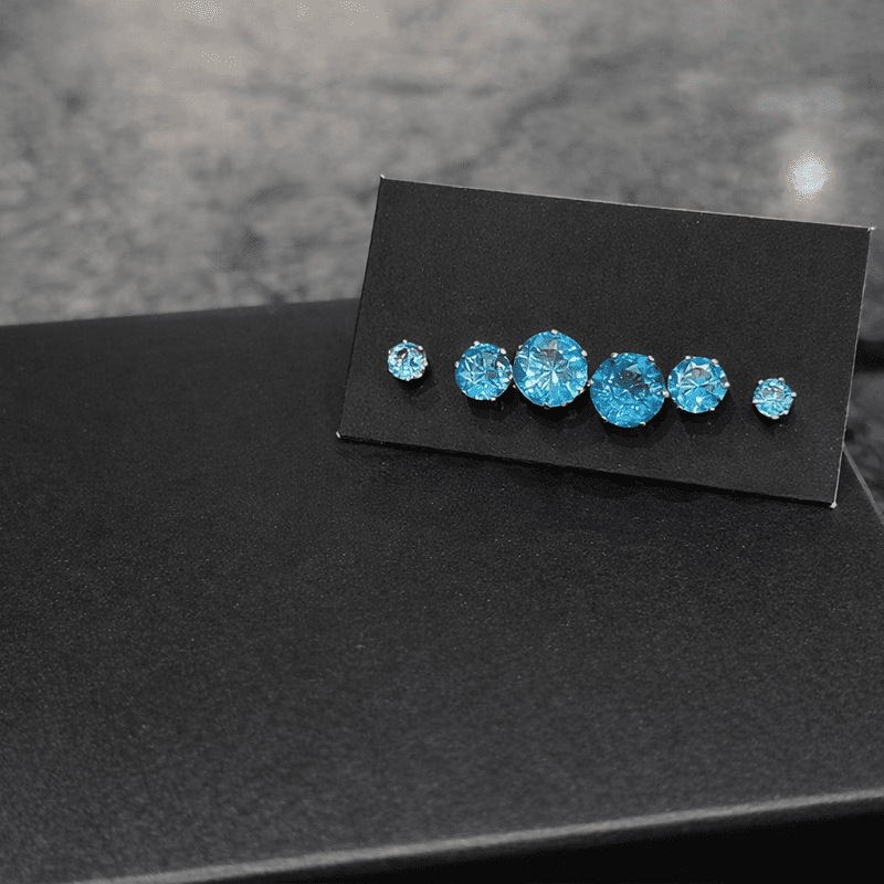 Brinco Trio Ponto de Luz Aqua