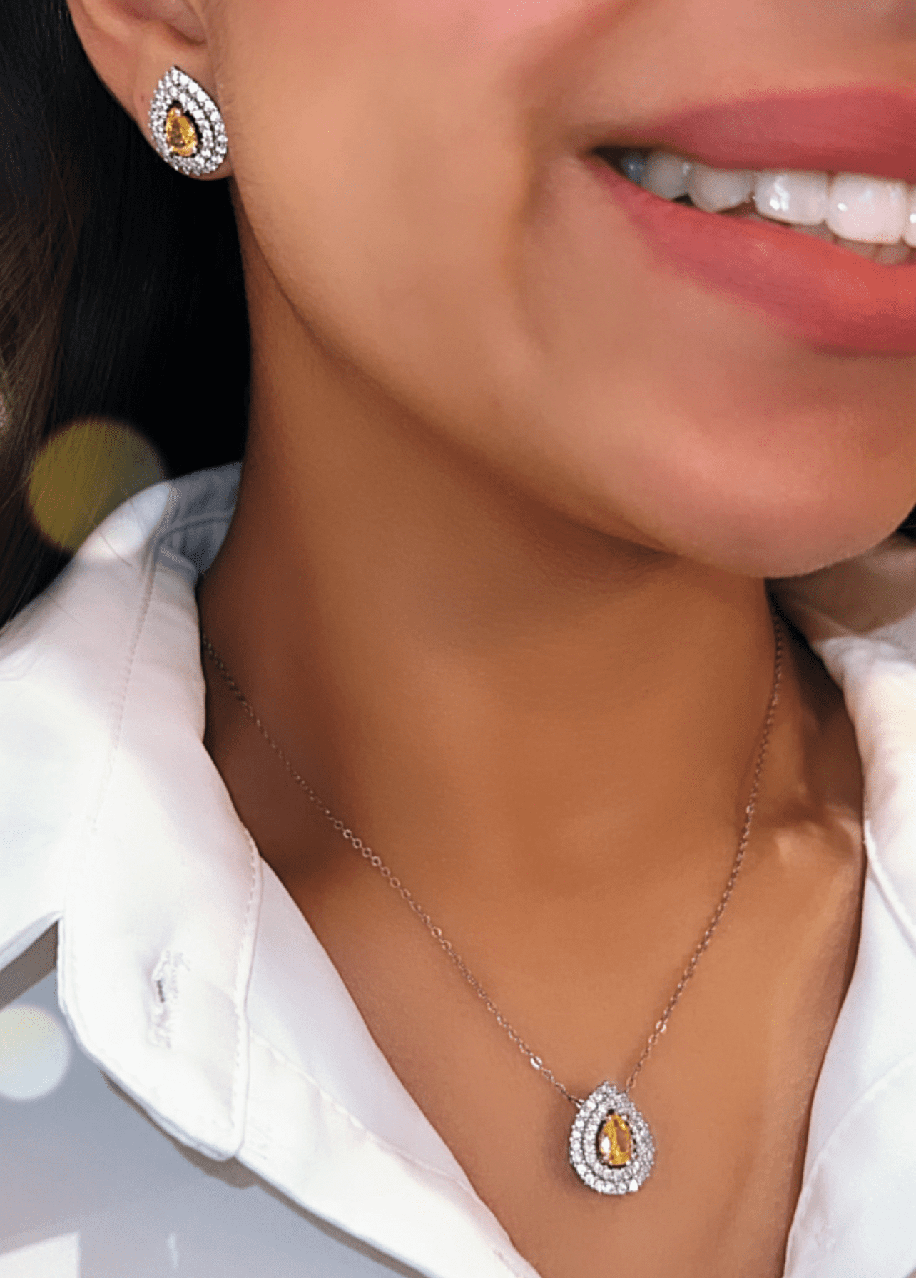 conjunto gota citrino conjunto gota citrino