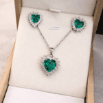 Kit colar Coração Turmalina