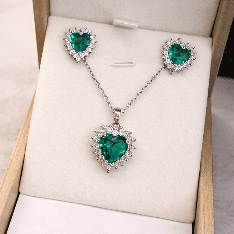 Kit colar Coração Turmalina