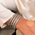 Bracelete Elegance Cravejado Inspiração Prata
