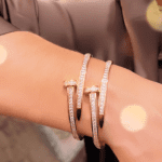 Bracelete Prego Inspiração Cravejado Ouro 18k
