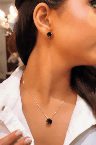 Ponto Luz Preto Dourado