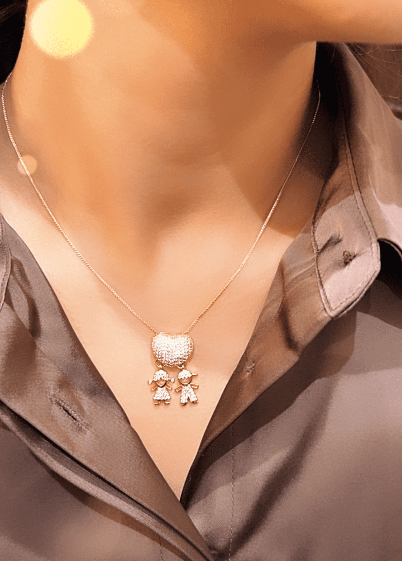 Colar Amor de Mãe Cravejado Ouro 18k