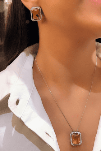 Conjunto Citrino-Elegance prata