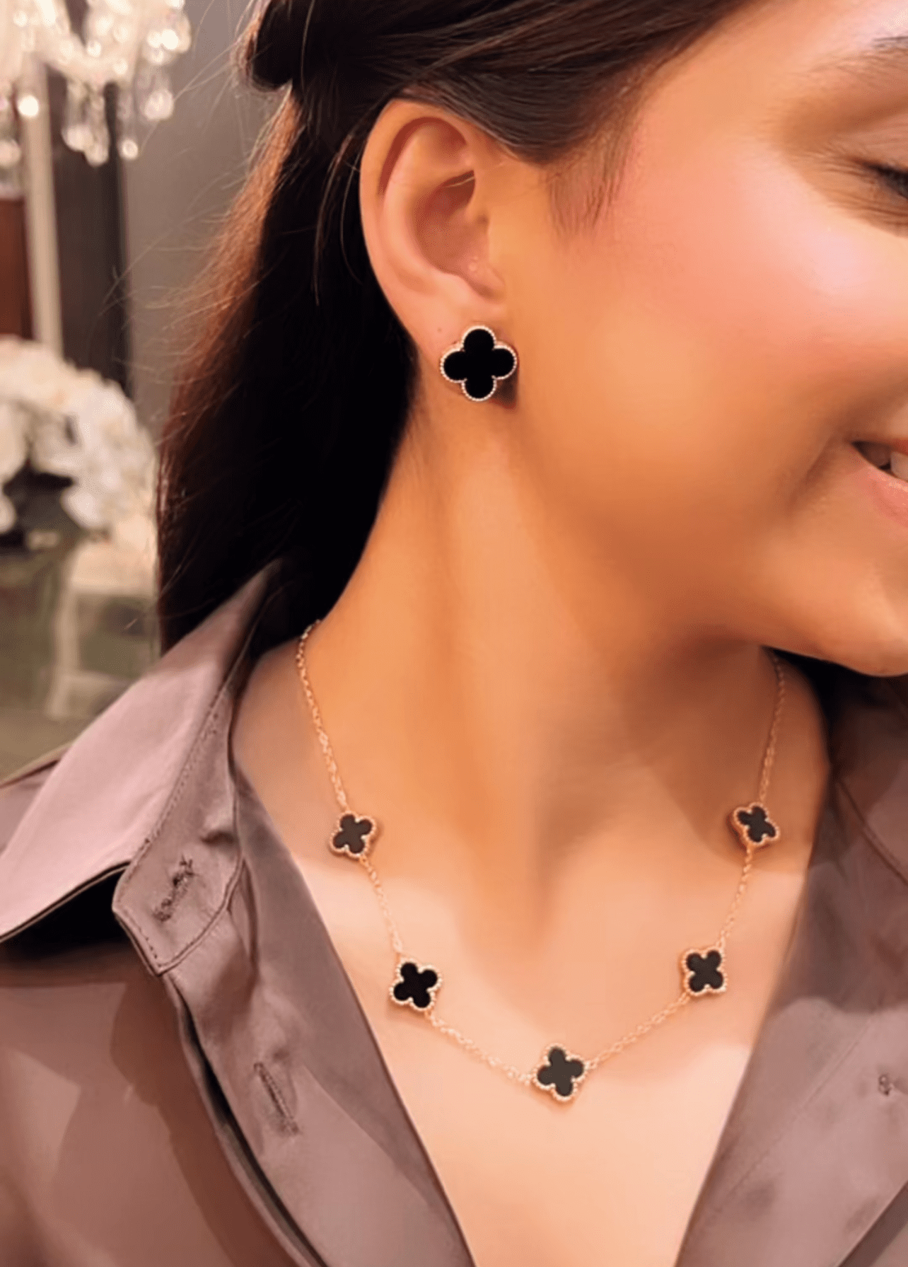 Conjunto Trevo Inspiração Ouro 18k