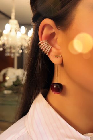 Brinco Cereja Maxi Ouro 18k