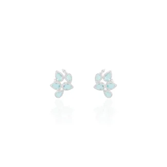 Brinco Ear Cuff Gotas Cravejado Acqua Marine