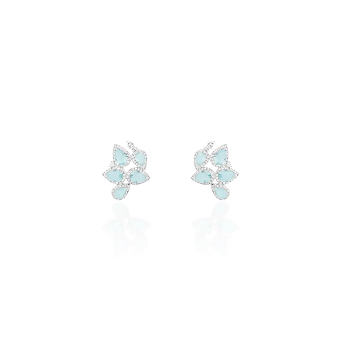 Brinco Ear Cuff Gotas Cravejado Acqua Marine Brinco Ear Cuff Gotas Cravejado Acqua Marine