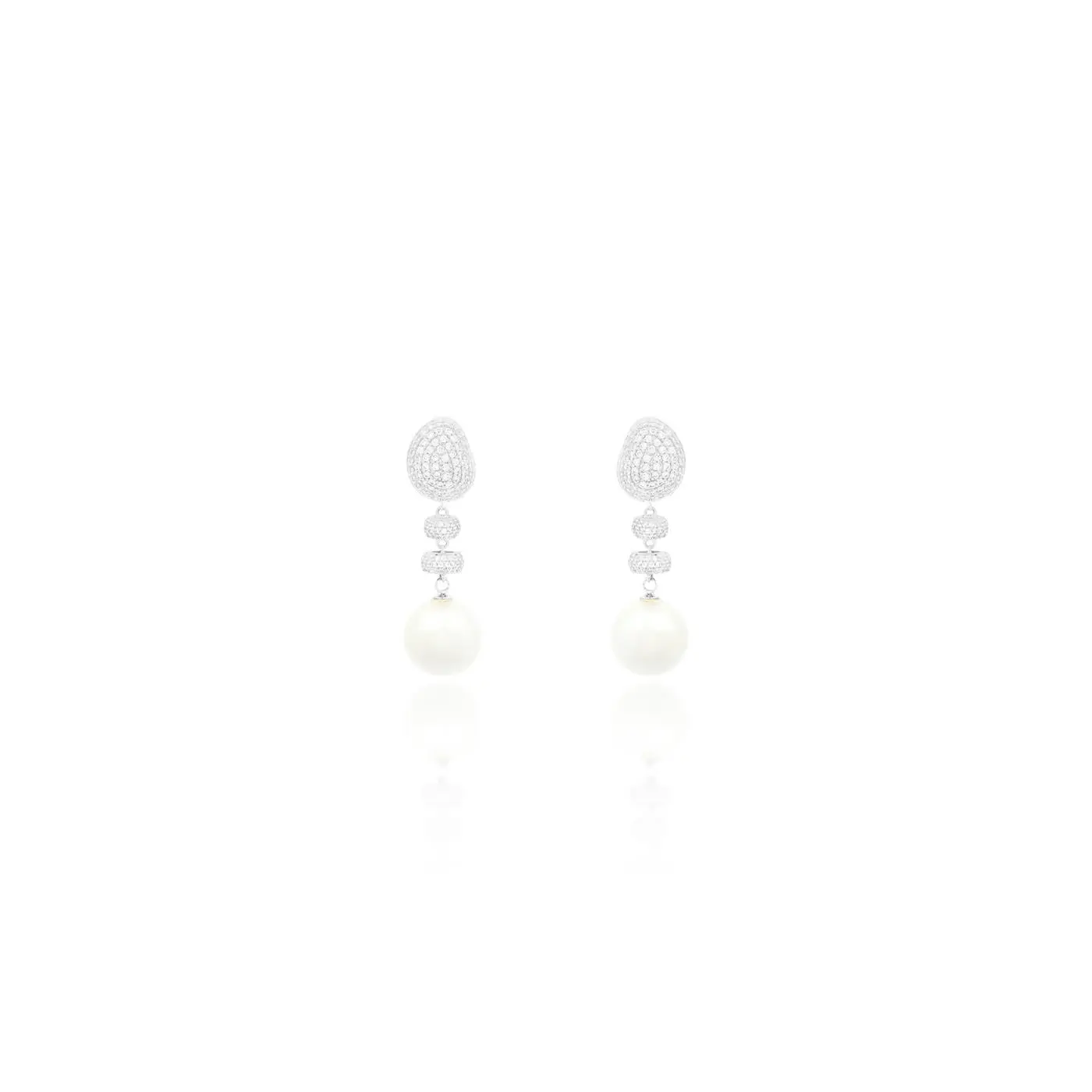 Brinco Éclat Pérola Cravejado Brinco Éclat Pérola Cravejado