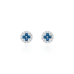 Brinco Flor Safira Cravejado