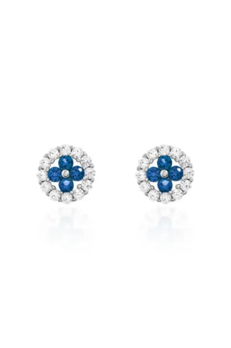 Brinco Flor Safira Cravejado