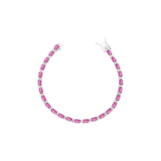 Pulseira Oval com Pontos de Luz Pink
