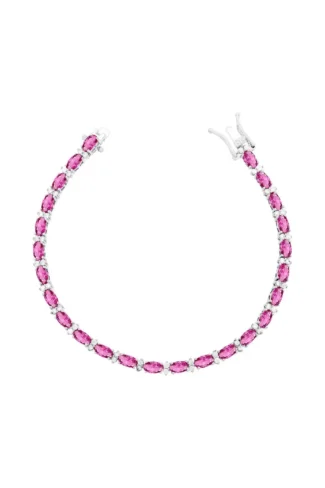 Pulseira Oval com Pontos de Luz Pink
