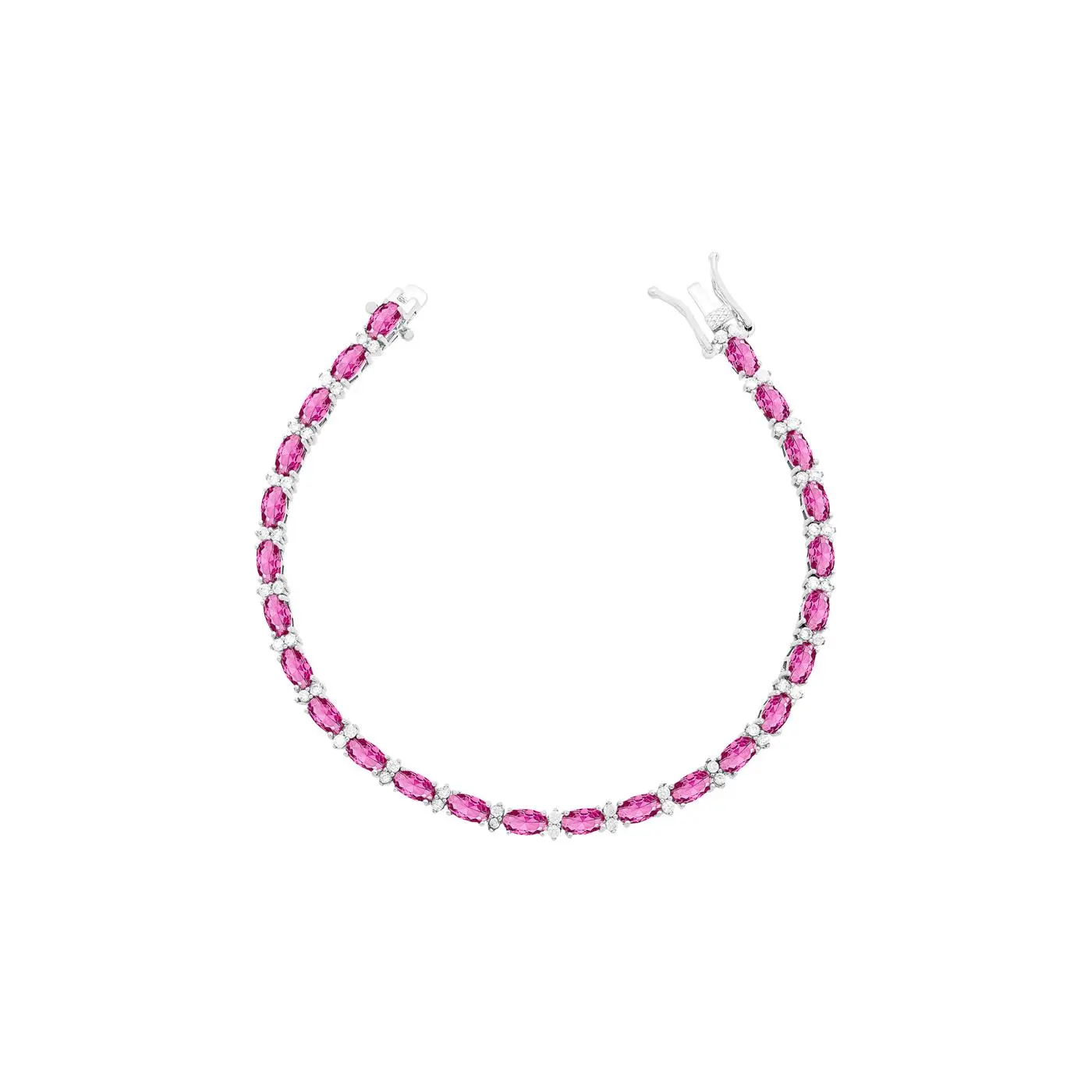 Pulseira Oval com Pontos de Luz Pink Pulseira Oval com Pontos de Luz Pink