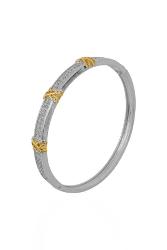 Bracelete Elegance Cravejado Inspiração Prata