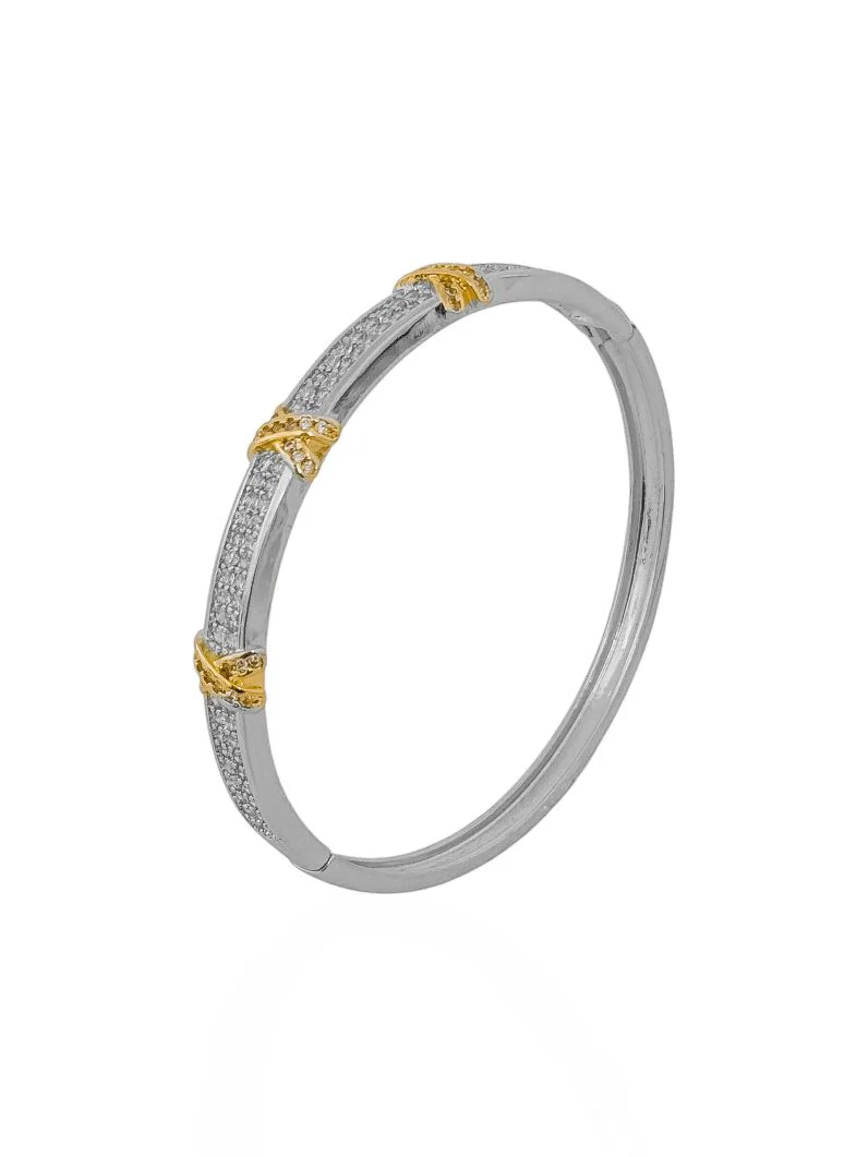 Bracelete Elegance Cravejado Inspiração Prata