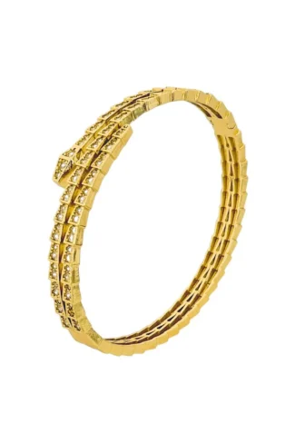 Bracelete Serpente Cravejado Ouro 18k