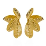 Brinco Maxi Flor Martelada Ouro 18k