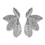 Brinco Maxi Flor Martelada Prata