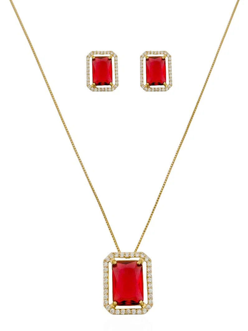 Conjunto Rubi Rosé Elegance Ouro 18k