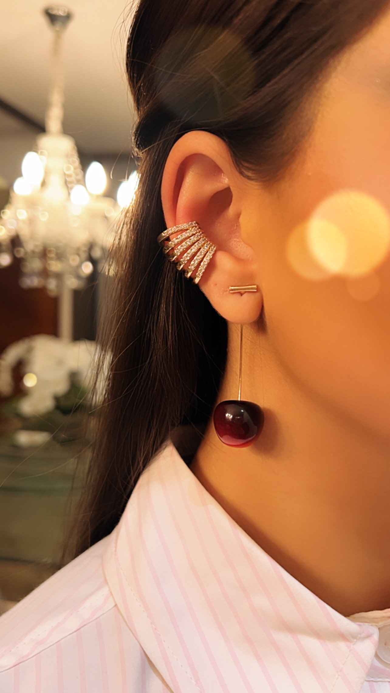 Brinco Cereja Maxi Ouro 18k